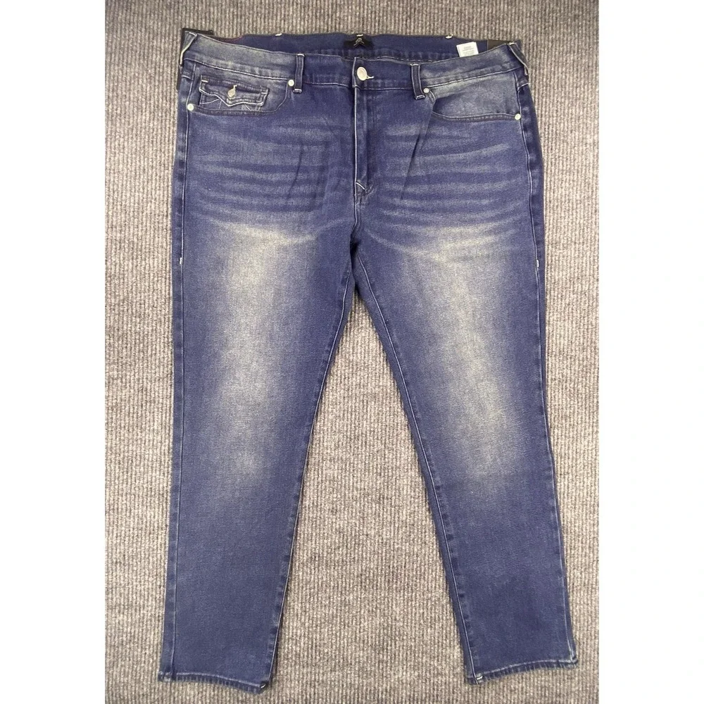 True Religion Geno Slim Flap Jeans Mens 44 Blue Medium Toasted Cinnamon Wash Y2K